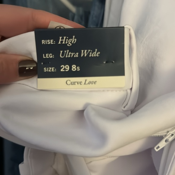 NWT A&F CURVE LOVE white crepe pants - Picture 4 of 4